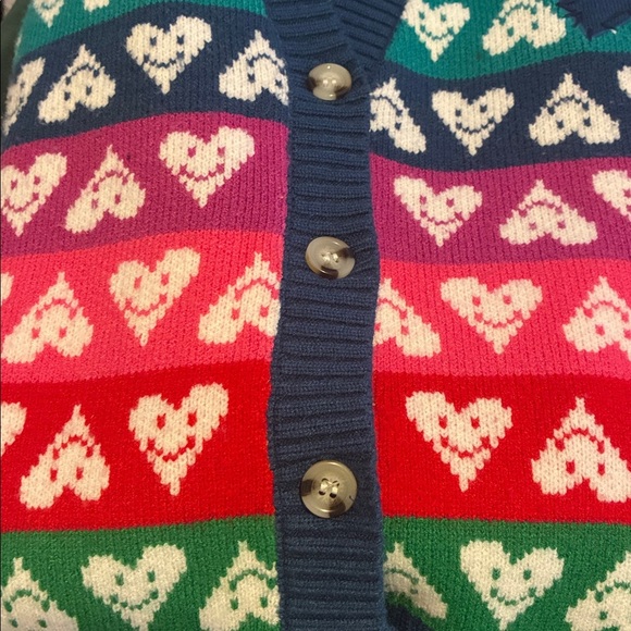 Kerri Rosenthal x Aqua Rainbow Heart Grandpa Button-Down Cardigan - Picture 12 of 12